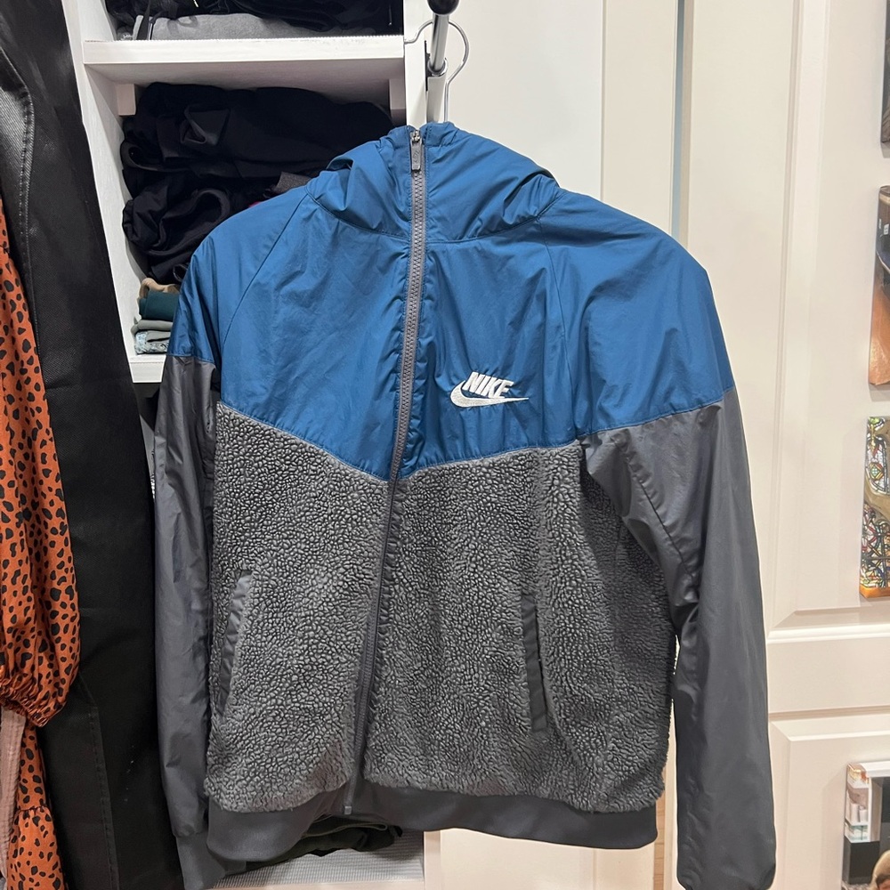 Nike Blue and Gray Hooded Jacket